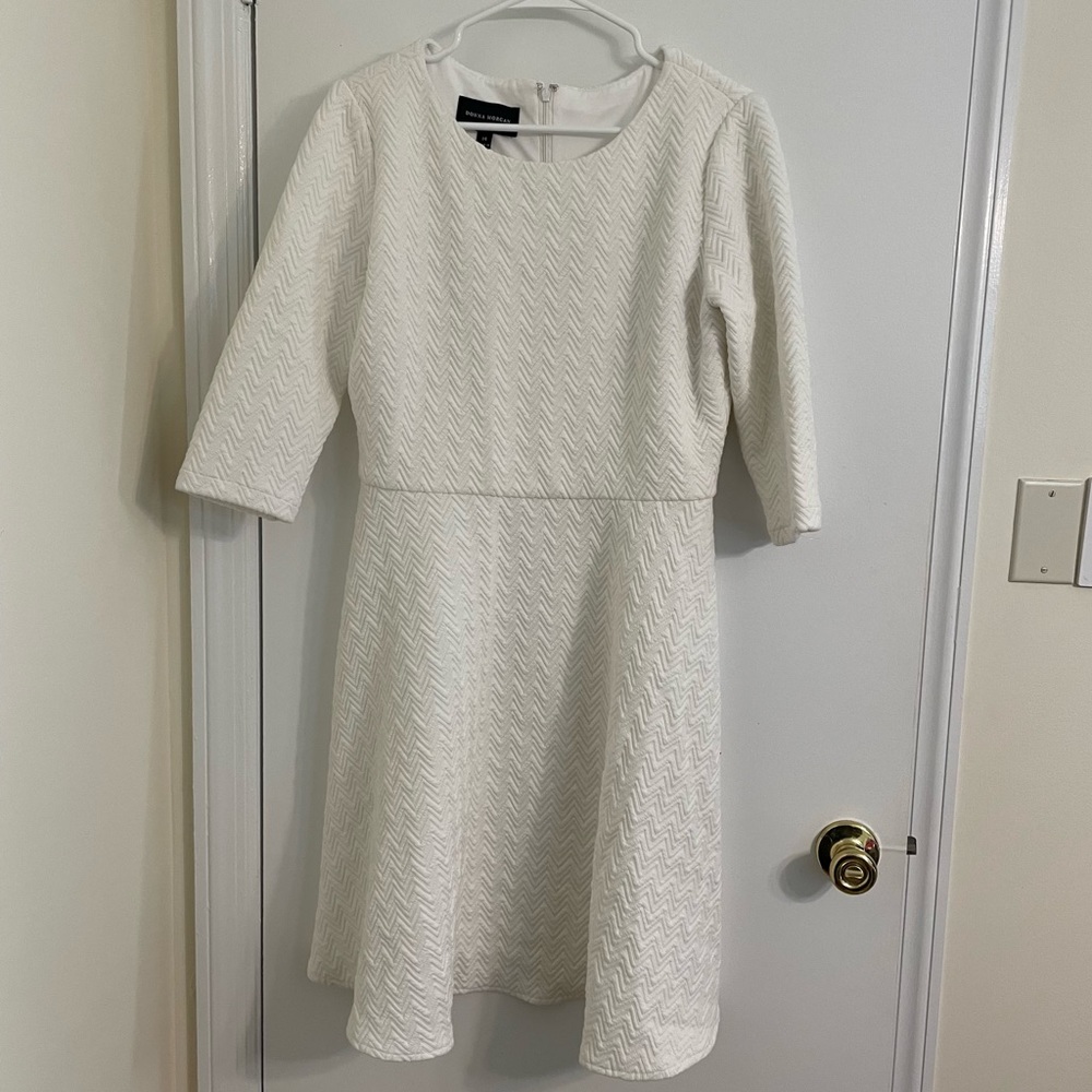 Donna Morgan White three quarter sleeve dress Size 14